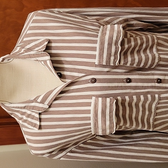 Free People Beach | Crossroads Striped Tunic Dress Cotton Blend - size XS - Picture 2 of 10